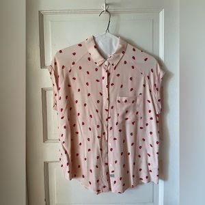 Anthropologie pink / strawberry shirt.